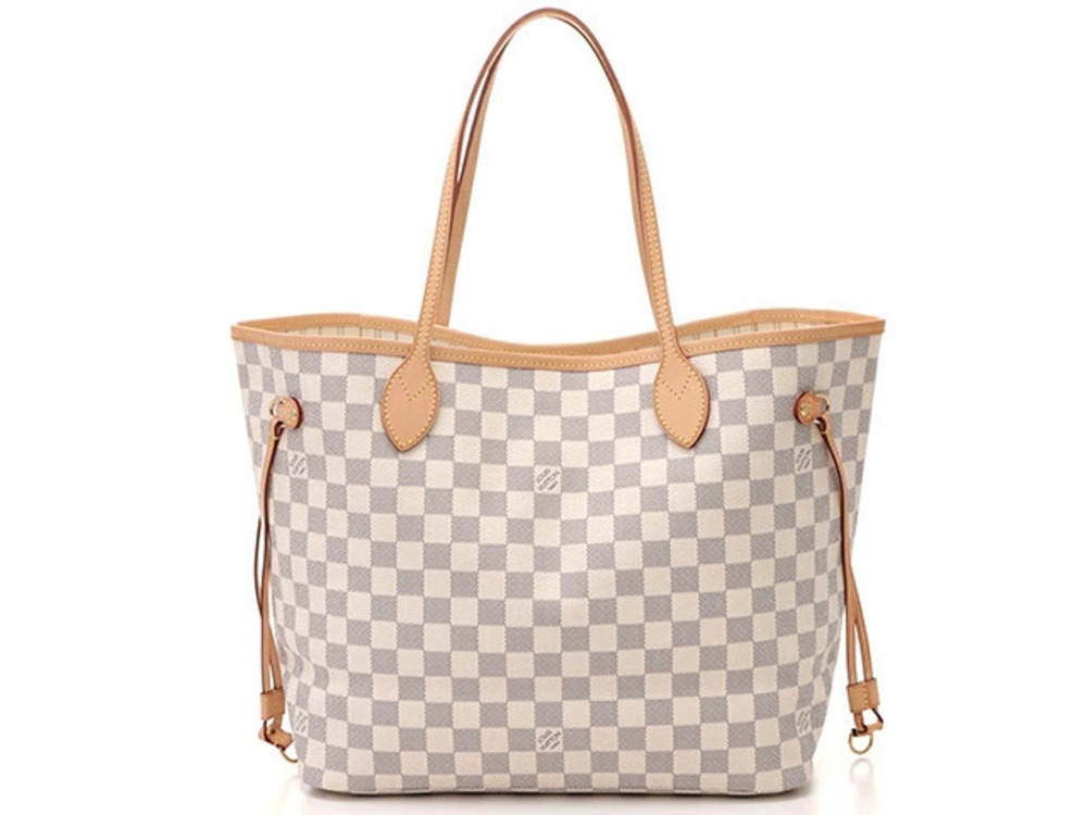 LOUIS VUITTON Bag Tote Neverfull Damier Azur White